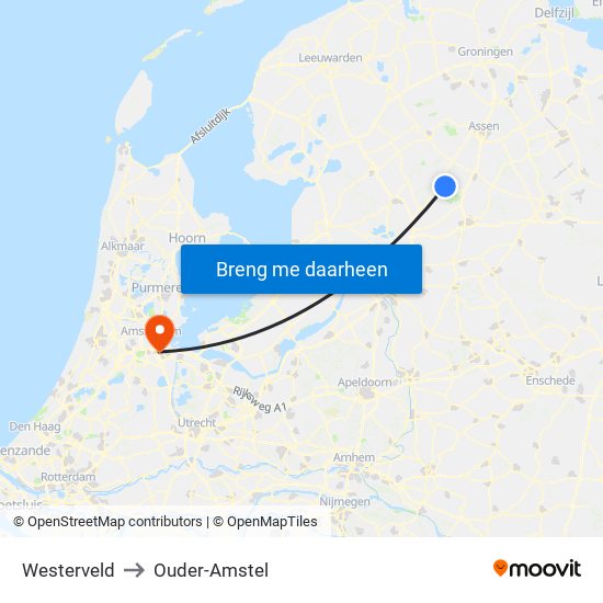 Westerveld to Ouder-Amstel map