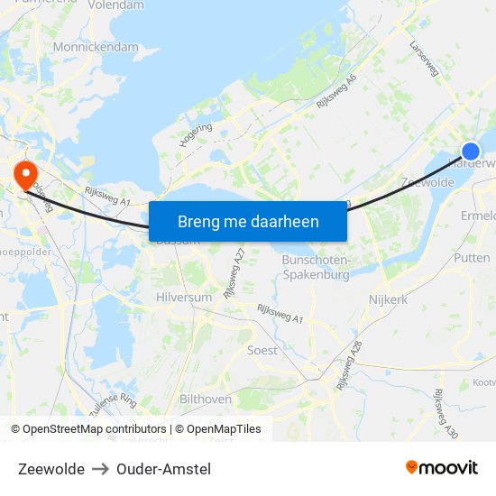 Zeewolde to Ouder-Amstel map