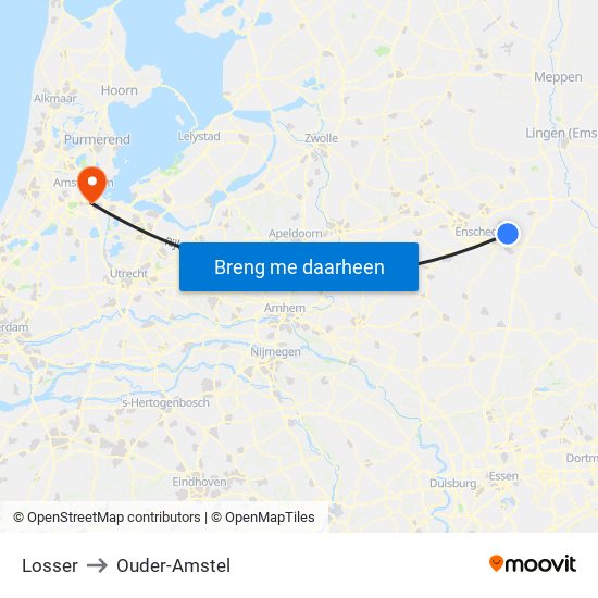 Losser to Ouder-Amstel map