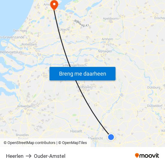 Heerlen to Ouder-Amstel map
