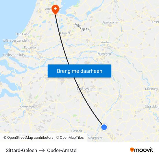 Sittard-Geleen to Ouder-Amstel map