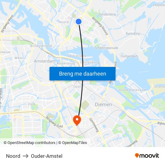Noord to Ouder-Amstel map