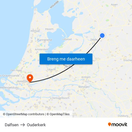 Dalfsen to Ouderkerk map