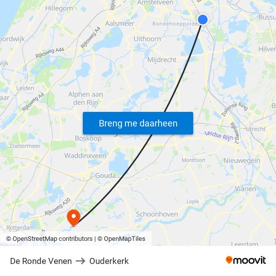 De Ronde Venen to Ouderkerk map