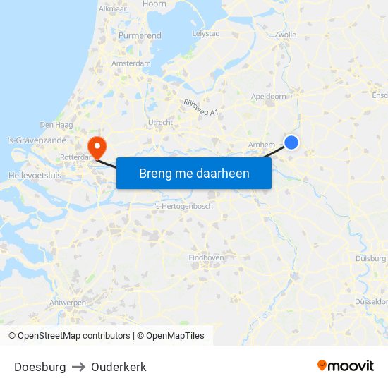 Doesburg to Ouderkerk map