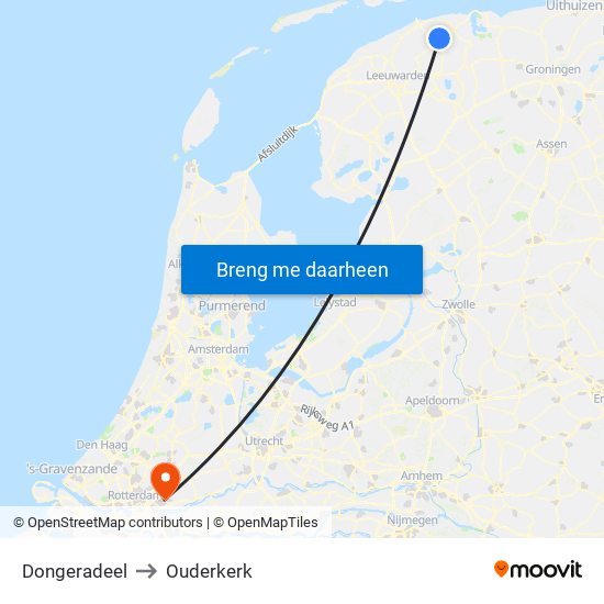 Dongeradeel to Ouderkerk map