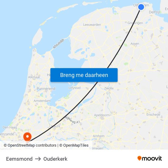 Eemsmond to Ouderkerk map