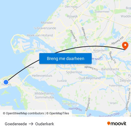 Goedereede to Ouderkerk map