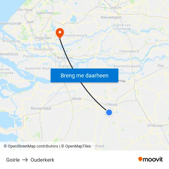 Goirle to Ouderkerk map