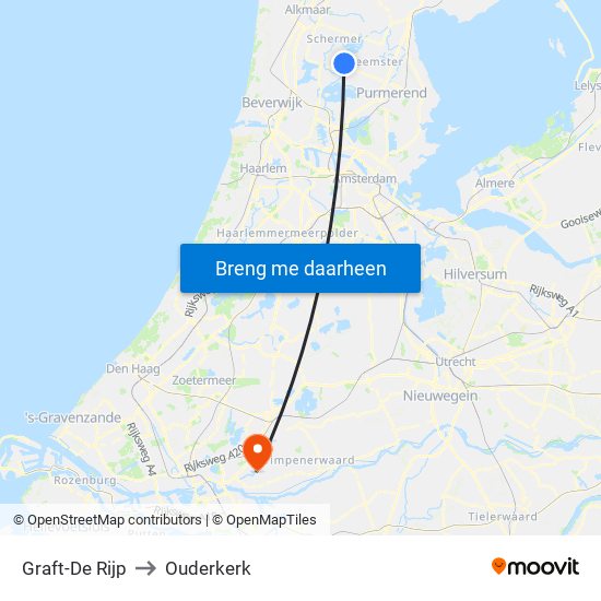 Graft-De Rijp to Ouderkerk map