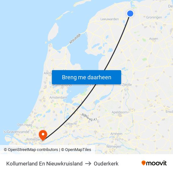 Kollumerland En Nieuwkruisland to Ouderkerk map