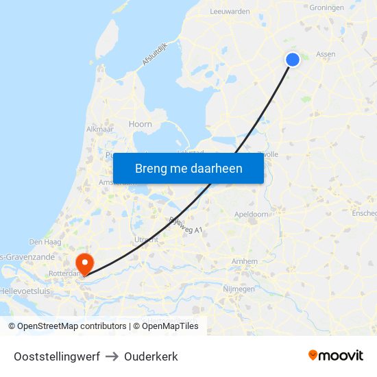 Ooststellingwerf to Ouderkerk map