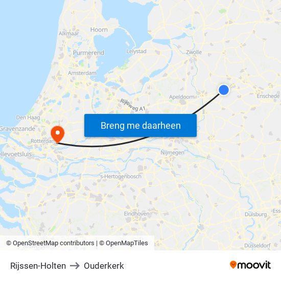 Rijssen-Holten to Ouderkerk map