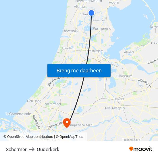 Schermer to Ouderkerk map
