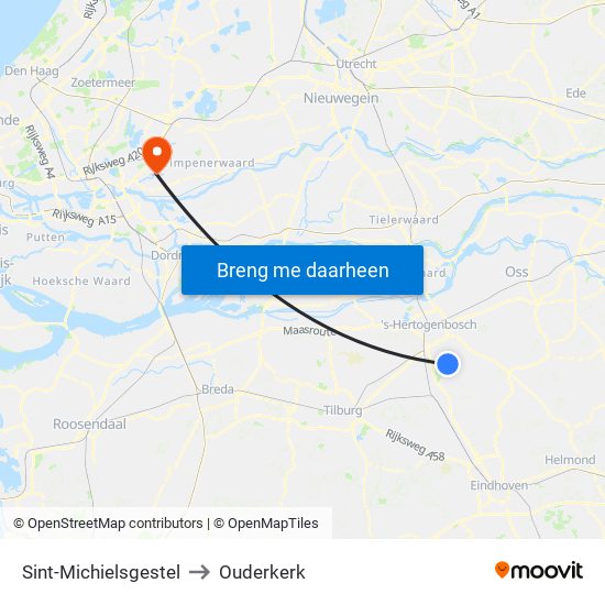 Sint-Michielsgestel to Ouderkerk map