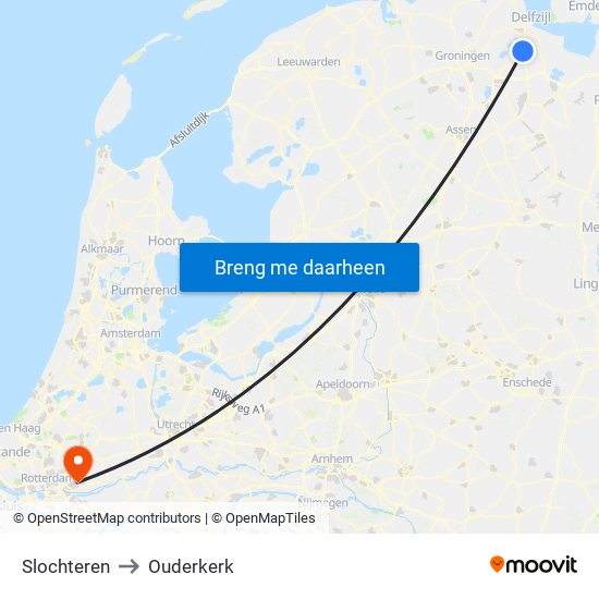 Slochteren to Ouderkerk map