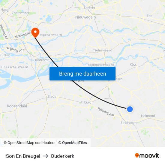 Son En Breugel to Ouderkerk map
