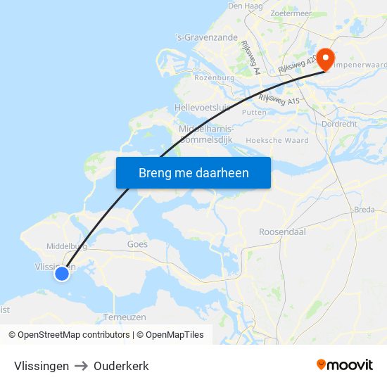 Vlissingen to Ouderkerk map
