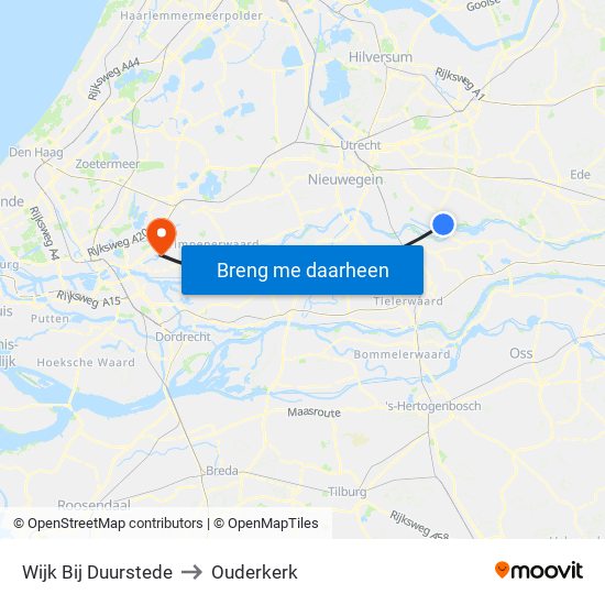 Wijk Bij Duurstede to Ouderkerk map