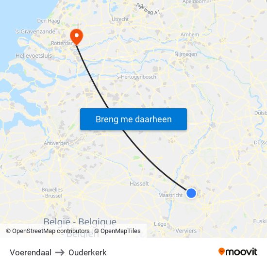 Voerendaal to Ouderkerk map