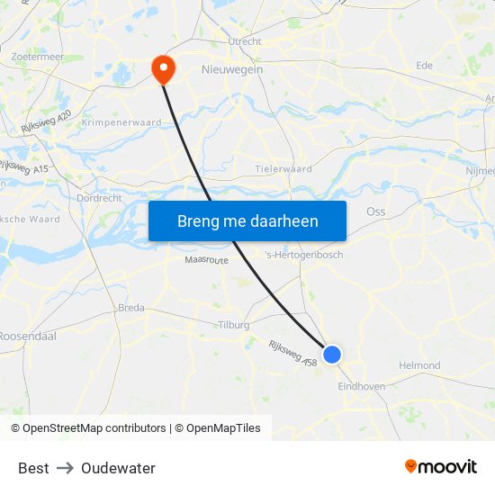 Best to Oudewater map