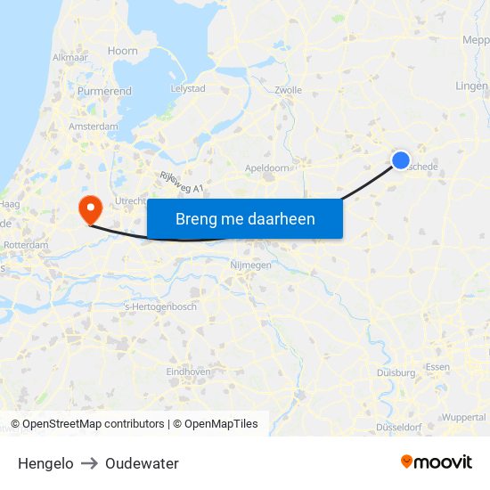 Hengelo to Oudewater map