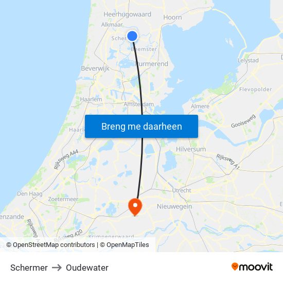 Schermer to Oudewater map
