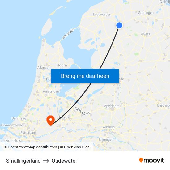 Smallingerland to Oudewater map