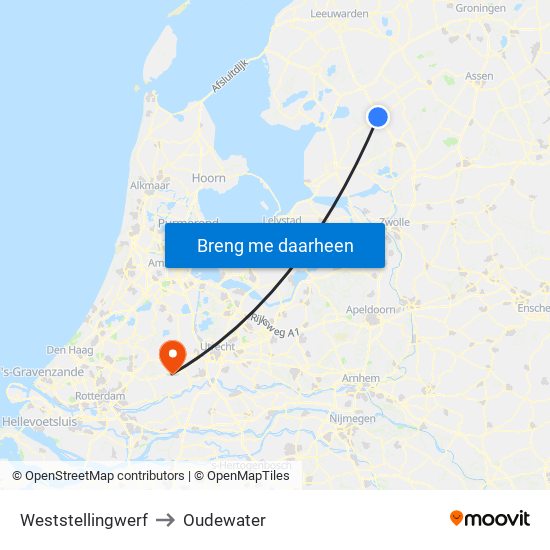 Weststellingwerf to Oudewater map