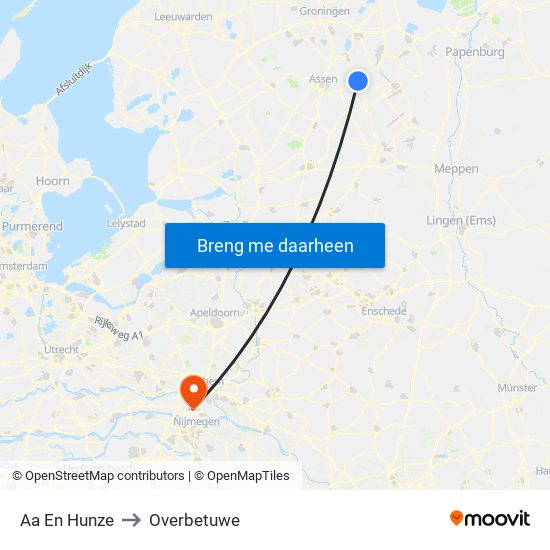 Aa En Hunze to Overbetuwe map