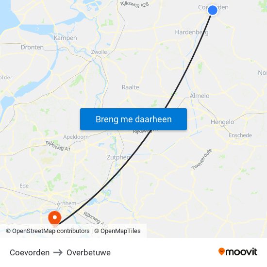 Coevorden to Overbetuwe map