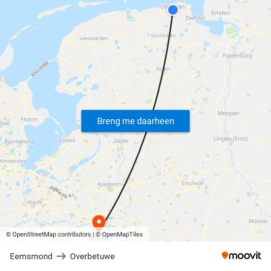 Eemsmond to Overbetuwe map