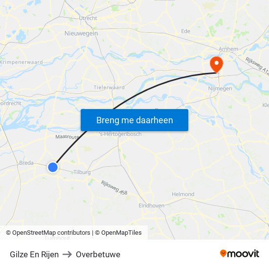 Gilze En Rijen to Overbetuwe map