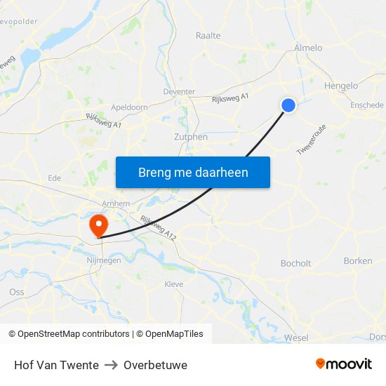 Hof Van Twente to Overbetuwe map