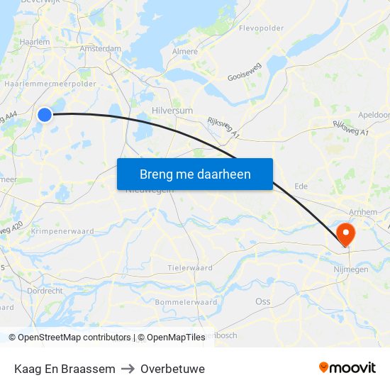 Kaag En Braassem to Overbetuwe map