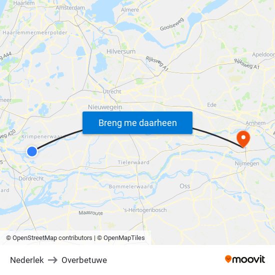 Nederlek to Overbetuwe map