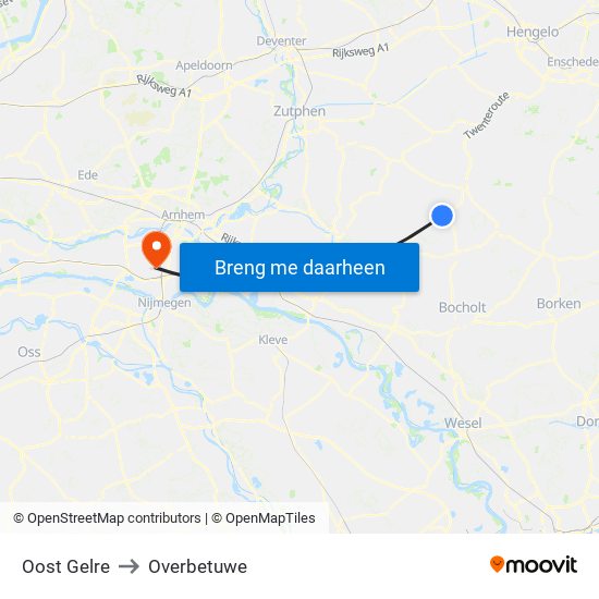 Oost Gelre to Overbetuwe map