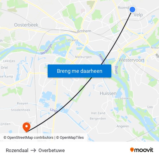 Rozendaal to Overbetuwe map