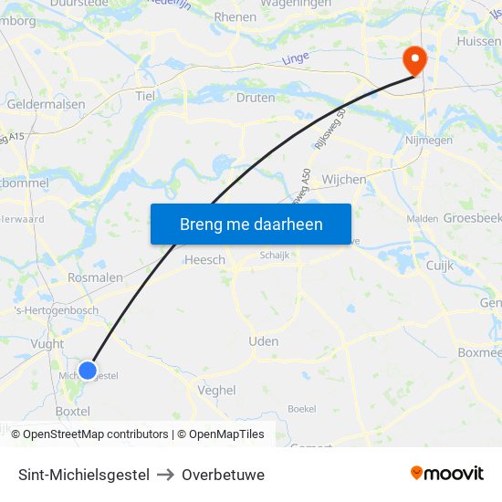 Sint-Michielsgestel to Overbetuwe map