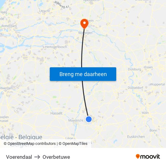 Voerendaal to Overbetuwe map