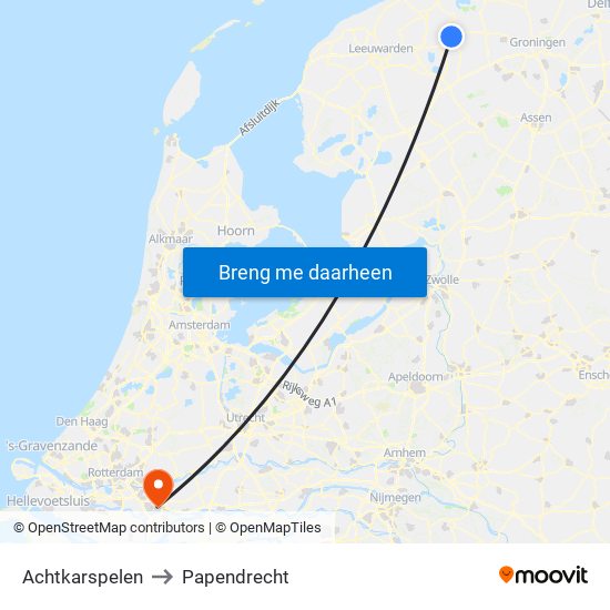 Achtkarspelen to Papendrecht map