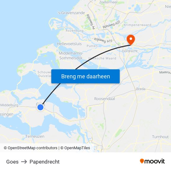 Goes to Papendrecht map