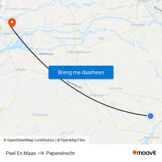 Peel En Maas to Papendrecht map