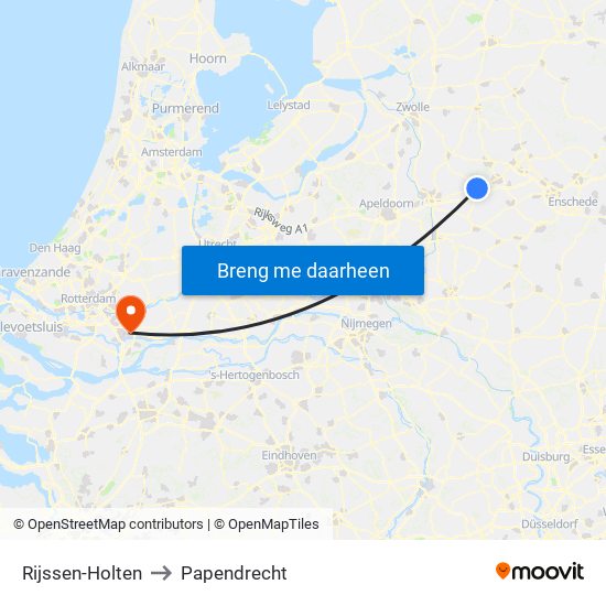 Rijssen-Holten to Papendrecht map