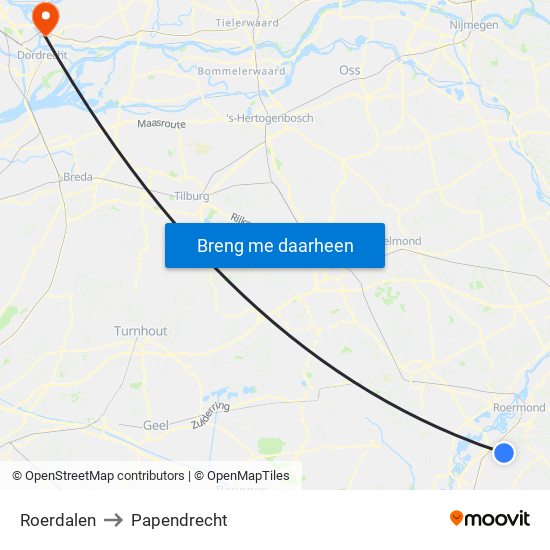 Roerdalen to Papendrecht map