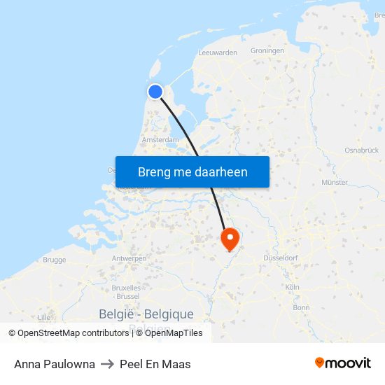 Anna Paulowna to Peel En Maas map