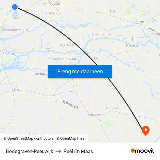 Bodegraven-Reeuwijk to Peel En Maas map