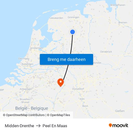 Midden-Drenthe to Peel En Maas map