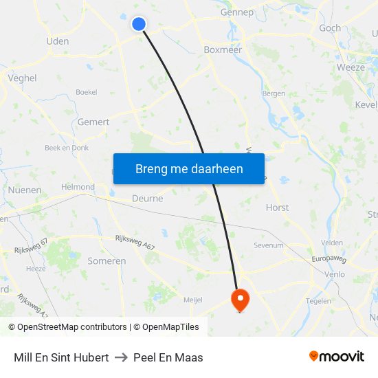 Mill En Sint Hubert to Peel En Maas map