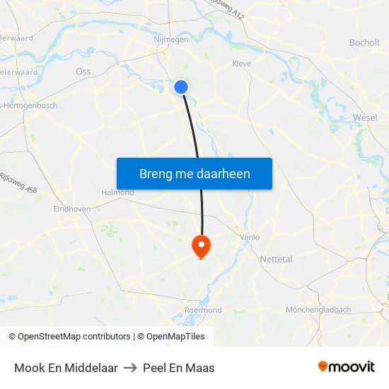 Mook En Middelaar to Peel En Maas map